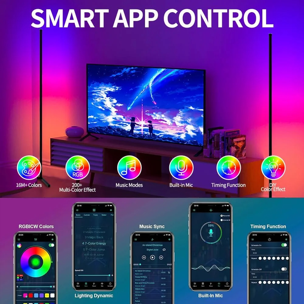 مصباح الأرضية الذكي LED RGB